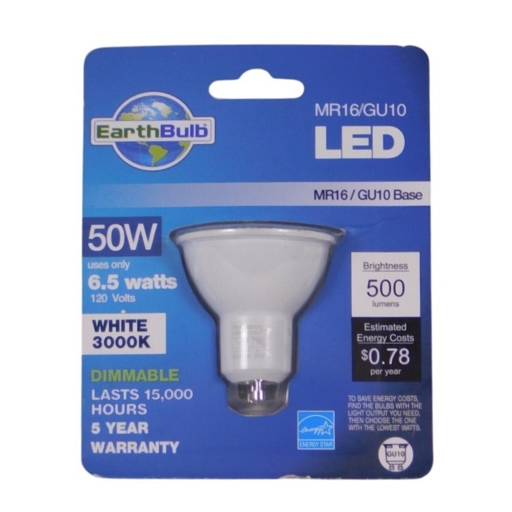 Earthbulb 50W white 300K brightness 500‎ lumens LED Light bulb